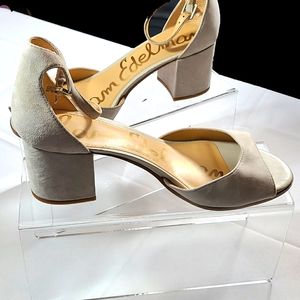 Sam Edelman womens suede open toe heel sz 10.5